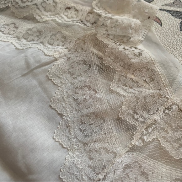 1930s 40s Vintage Lace Cotton Slip Camisole Top S - Picture 2 of 11